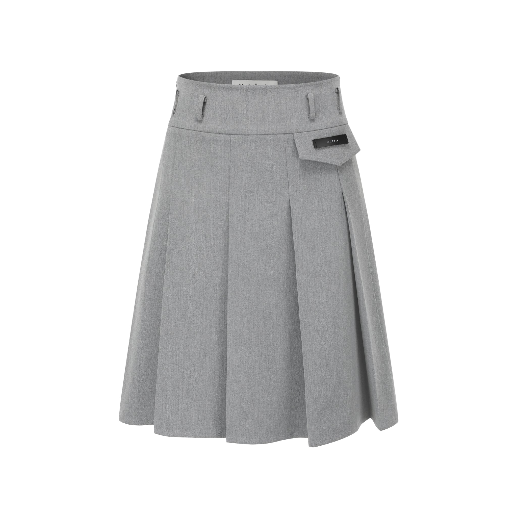 Alexia Sandra Grey Pleated Medium Skirt | MADA IN CHINA
