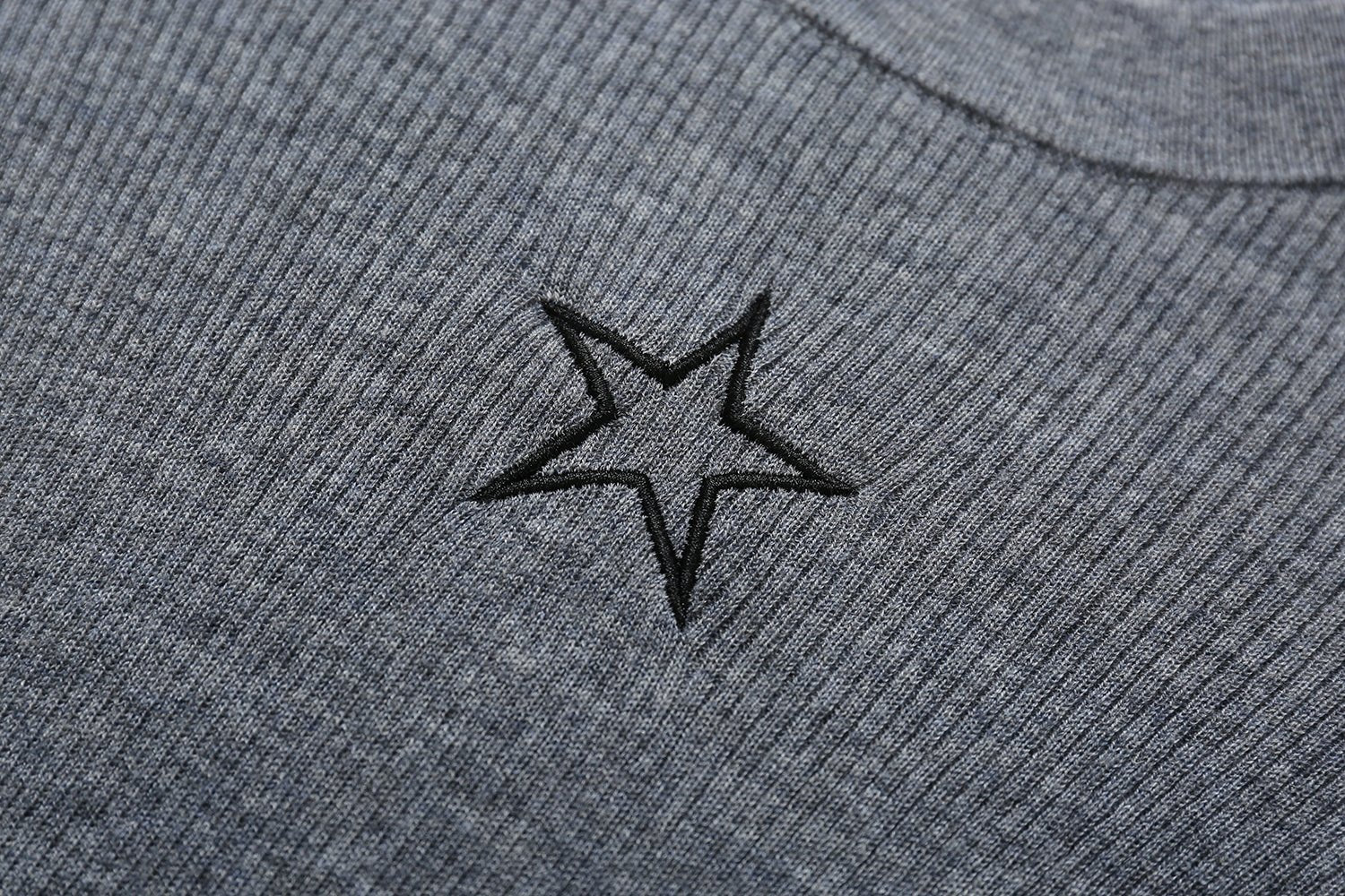 SOMESOWE Grey Stitched Star Bottoming Shirt | MADA IN CHINA