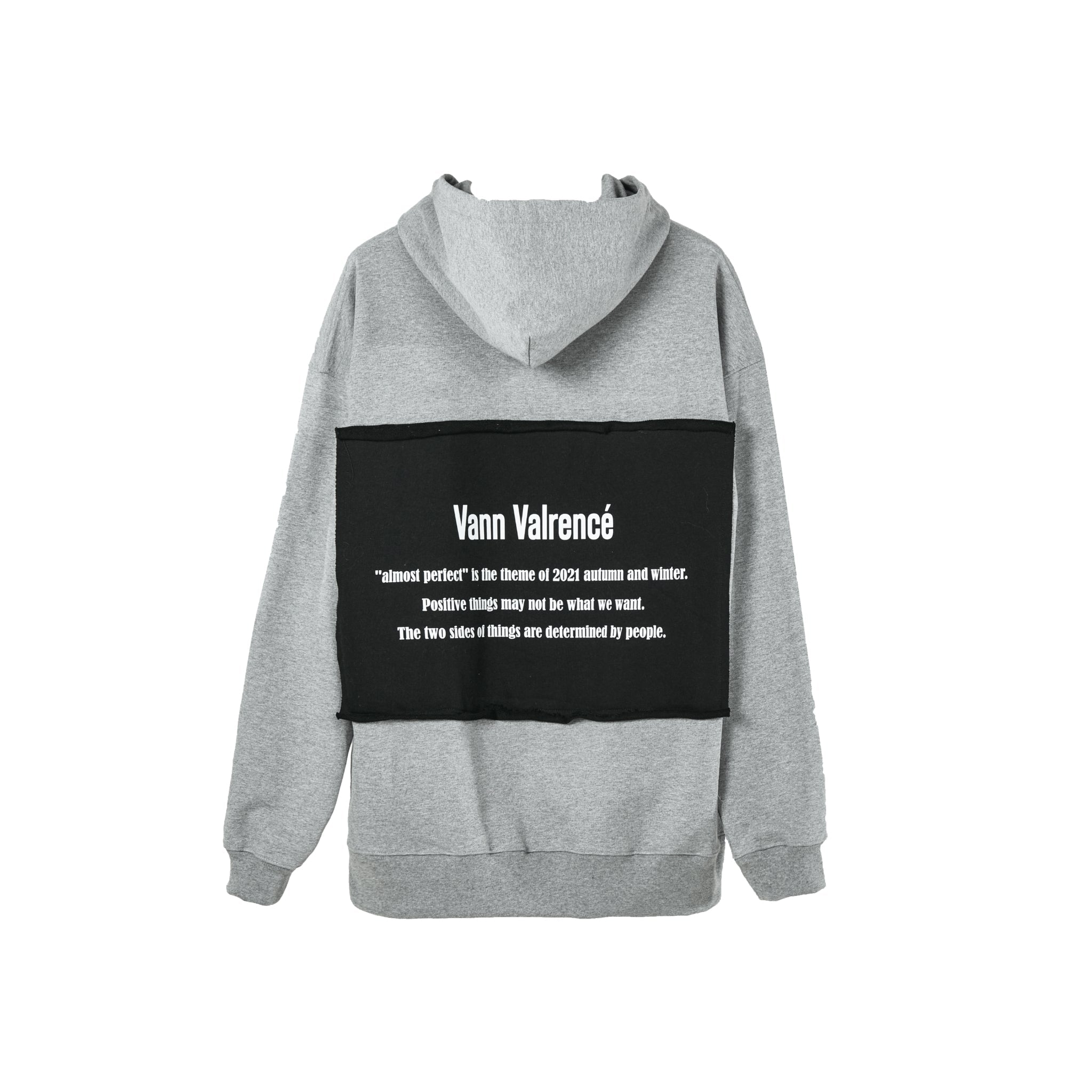 VANN VALRENCÉ Grey Structure Combination Hoodie | MADA IN CHINA