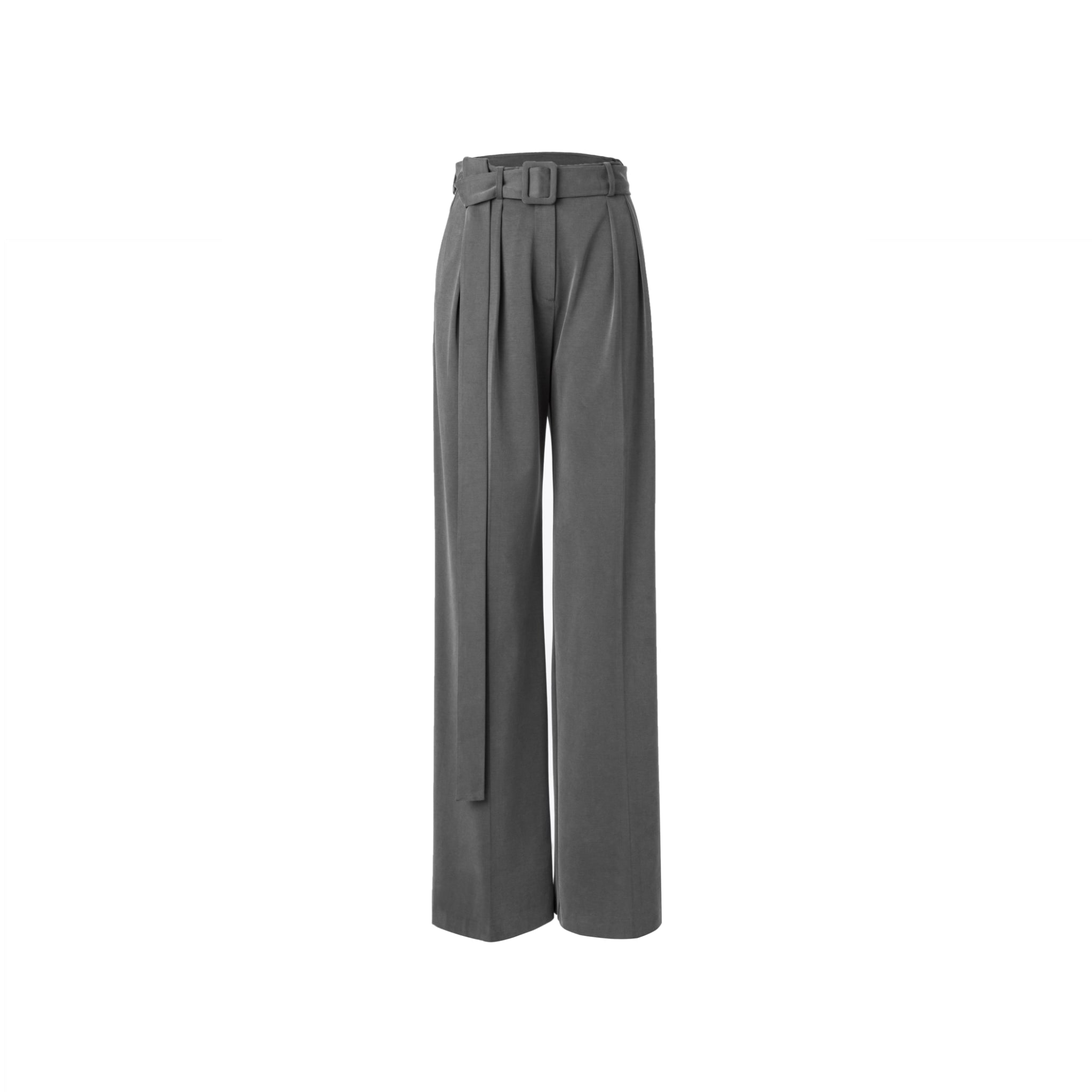 Ther. Grey Suedette wide-legged trousers | MADA IN CHINA