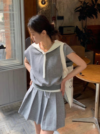 HERLIAN Grey Tennis Pleated Skirt | MADA IN CHINA