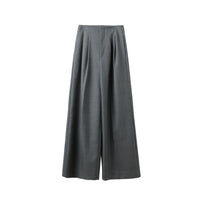 ICE DUST Grey Wool Faux Wide-Leg Pants | MADA IN CHINA