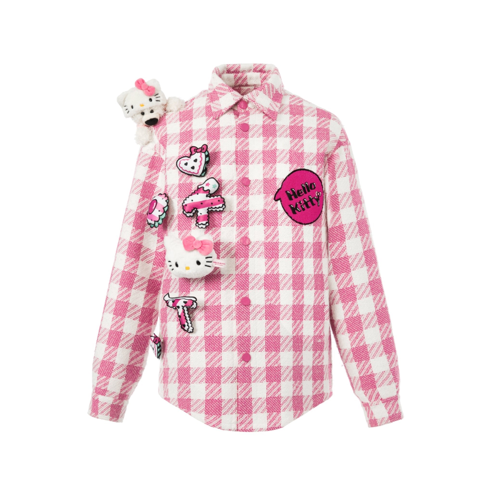 13DE MARZO Hello Kitty Bear Plaid Shirt | MADA IN CHINA