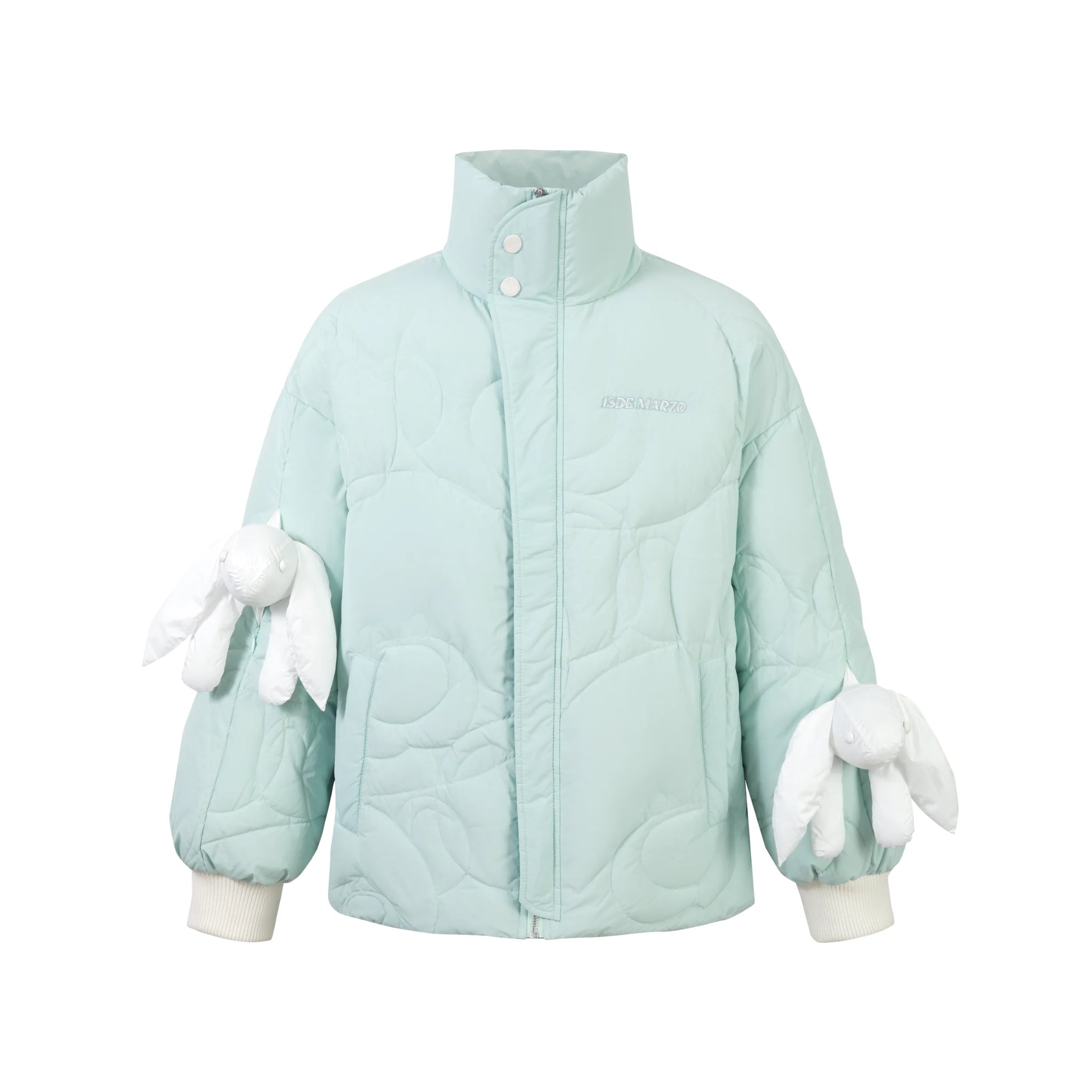 13DE MARZO Hint Of Mint Doozoo Zip Dotted Line Down Jacket | MADA IN CHINA