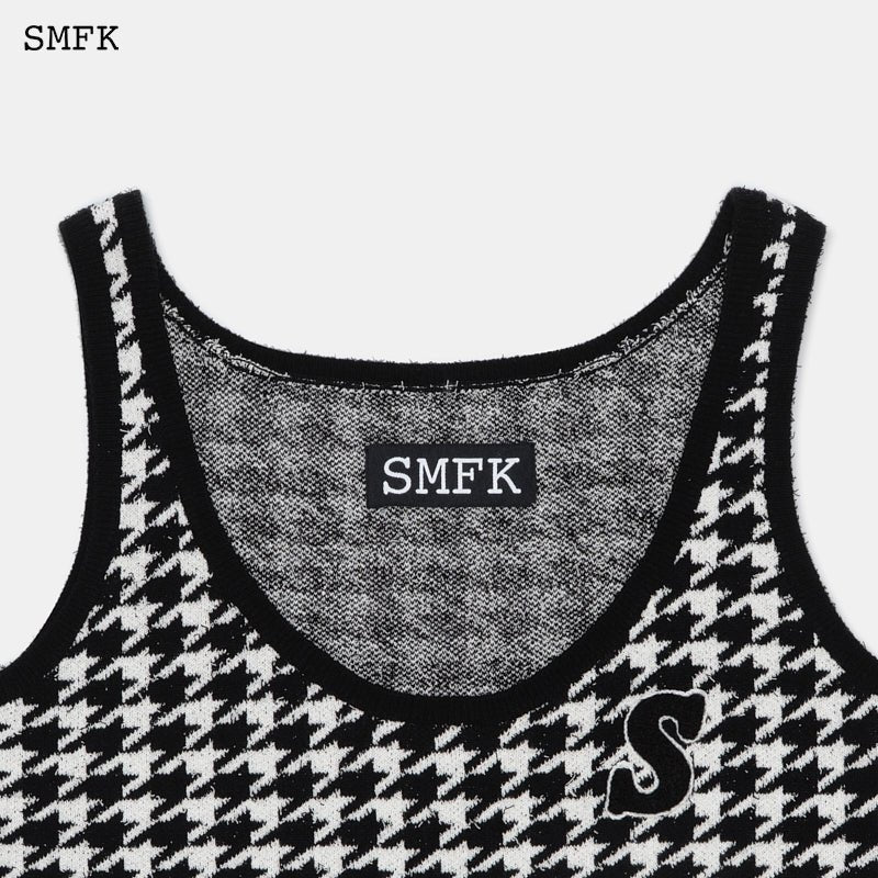SMFK Houndstooth Knitted Undershirt Black | MADA IN CHINA