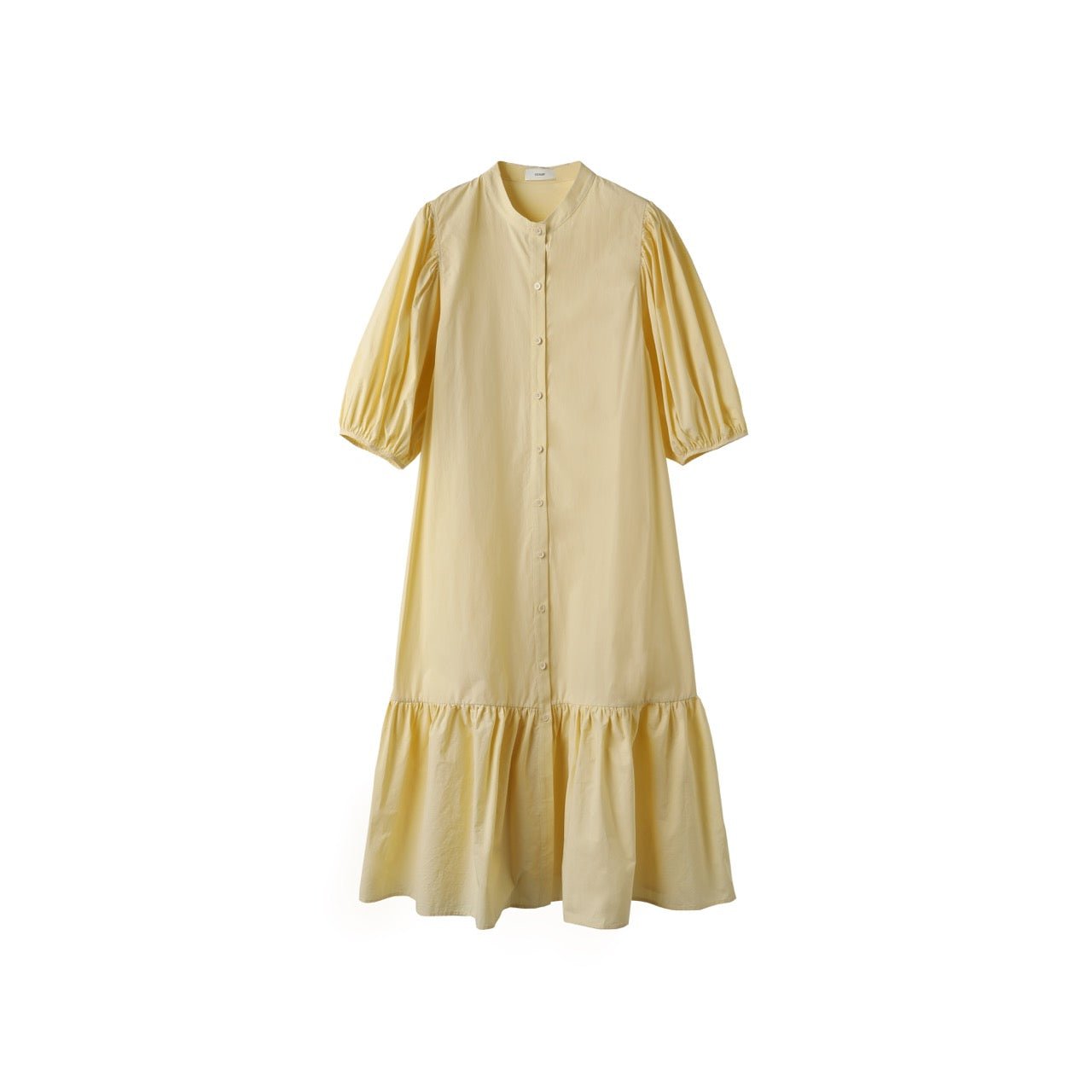 ICE DUST ICE DUST Round Neck Puff Sleeve Flouncy Dress Yellow | MADA IN CHINA