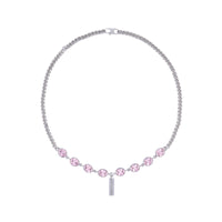 iNDORPHiNS INDS Pink Zircon Titanium Steel Splicing Pendant Necklace | MADA IN CHINA