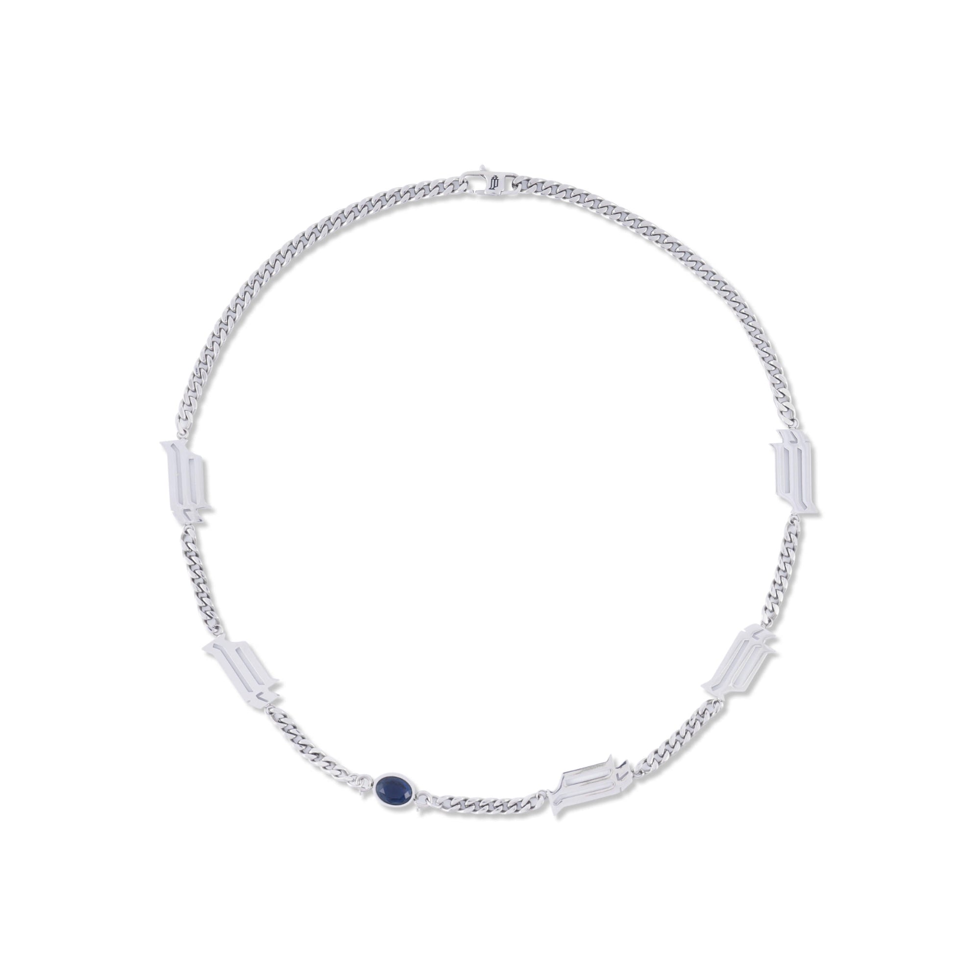 iNDORPHiNS INDS Single Sapphire Zircon Titanium Steel Splicing Necklace | MADA IN CHINA