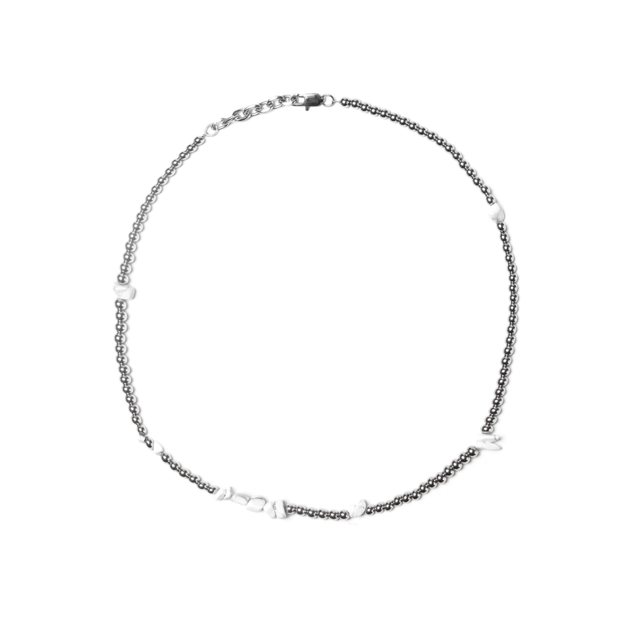 iNDORPHiNS INDS Steel Necklace With White Natural Stone | MADA IN CHINA