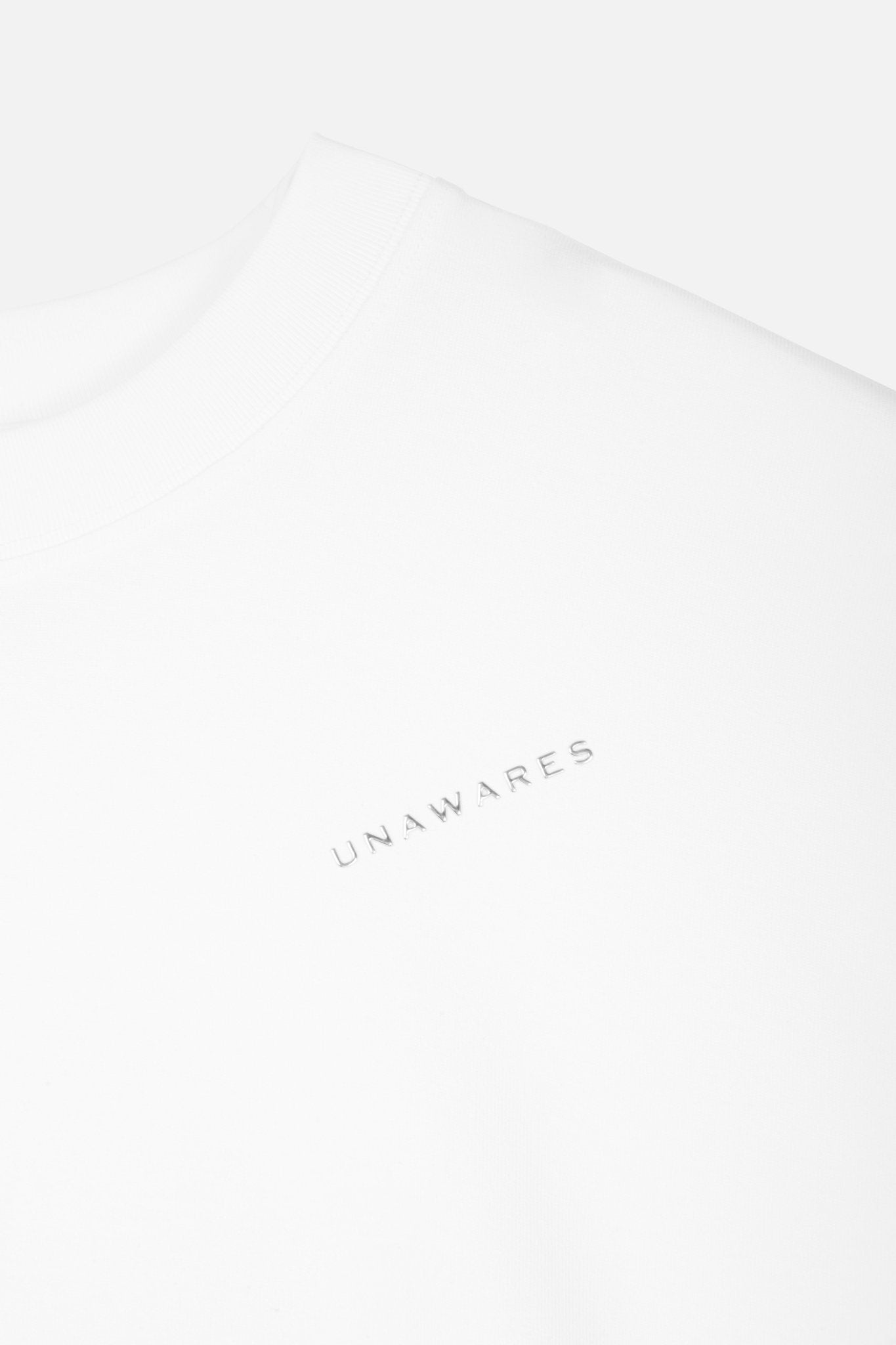 UNAWARES Infinity Silver 3D-Printing Logo Long Shirt White | MADA IN CHINA