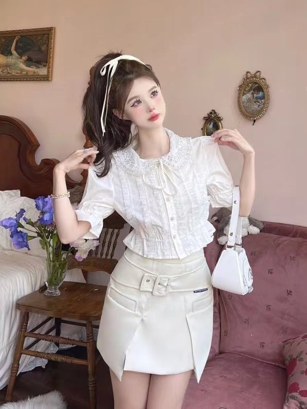 AIMME SPARROW Irregular Beige Hip Wrap Skirt | MADA IN CHINA