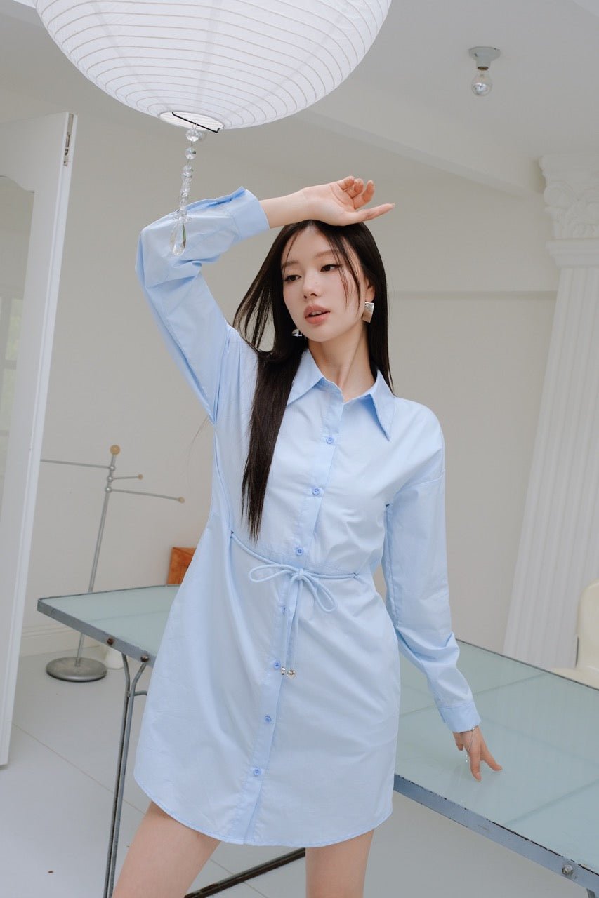 AIMME SPARROW Irregular Belted Tie Shirt | MADA IN CHINA