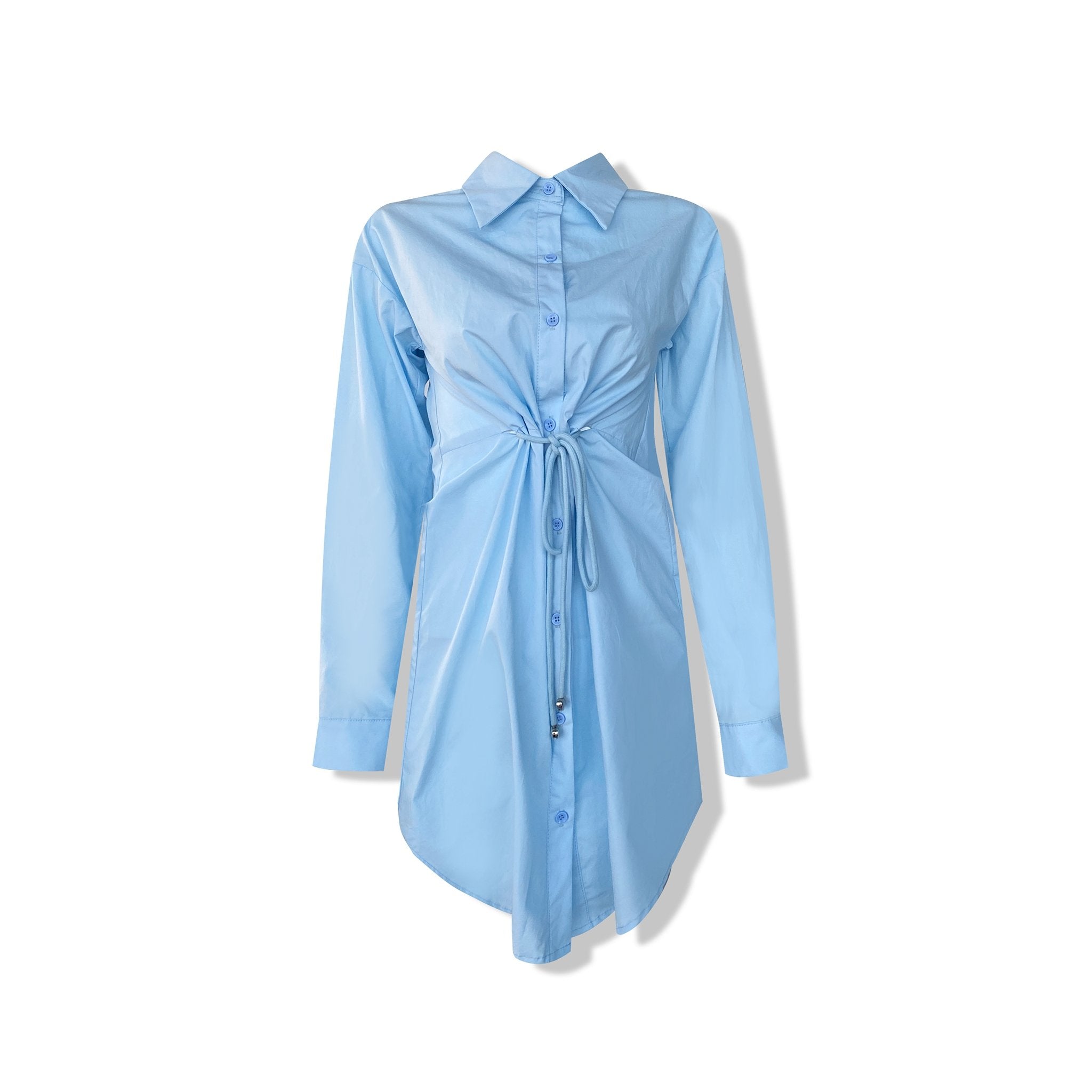 AIMME SPARROW Irregular Belted Tie Shirt | MADA IN CHINA