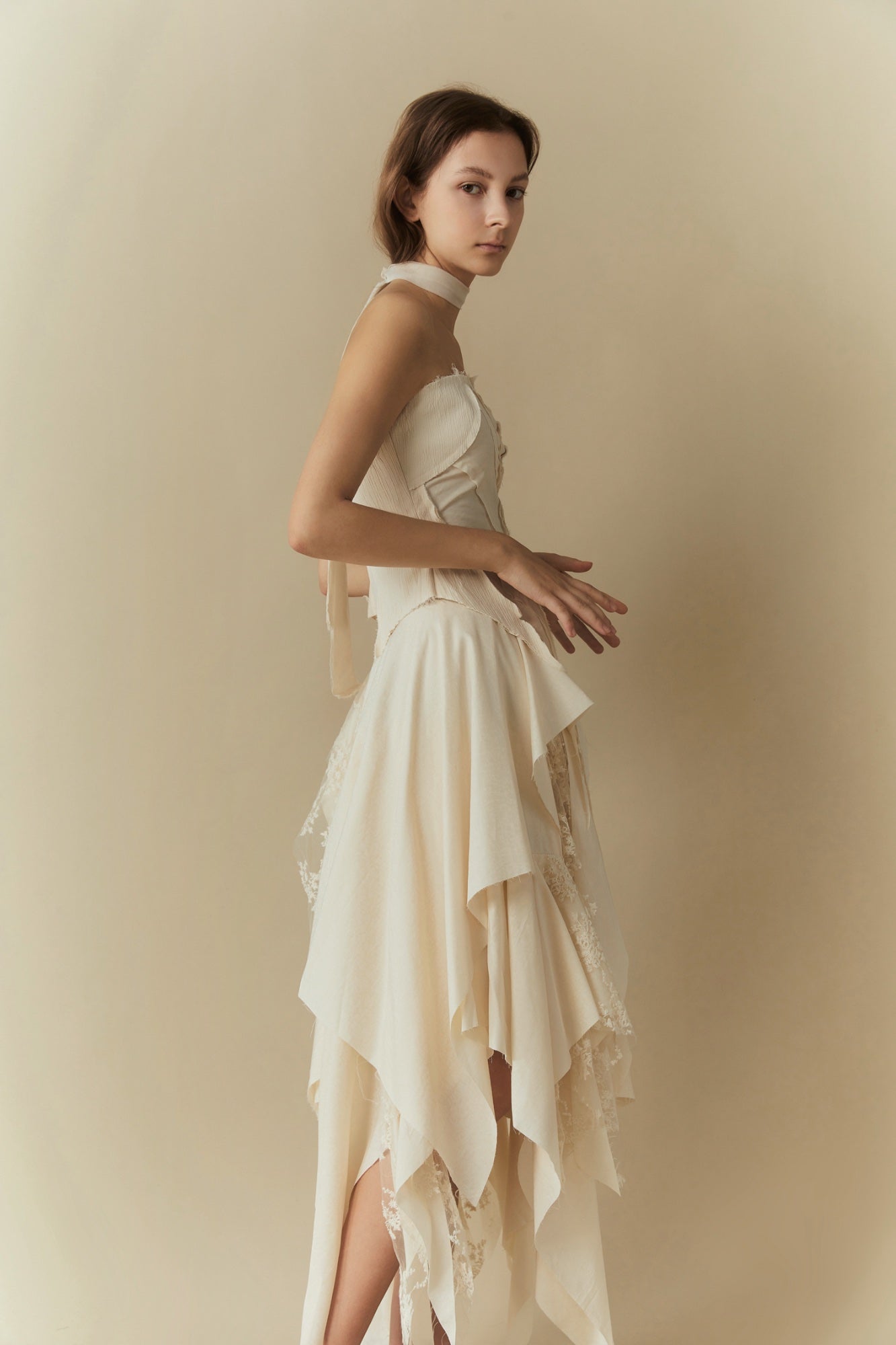 ELYWOOD Ivory Mid-length Skirt | MADA IN CHINA