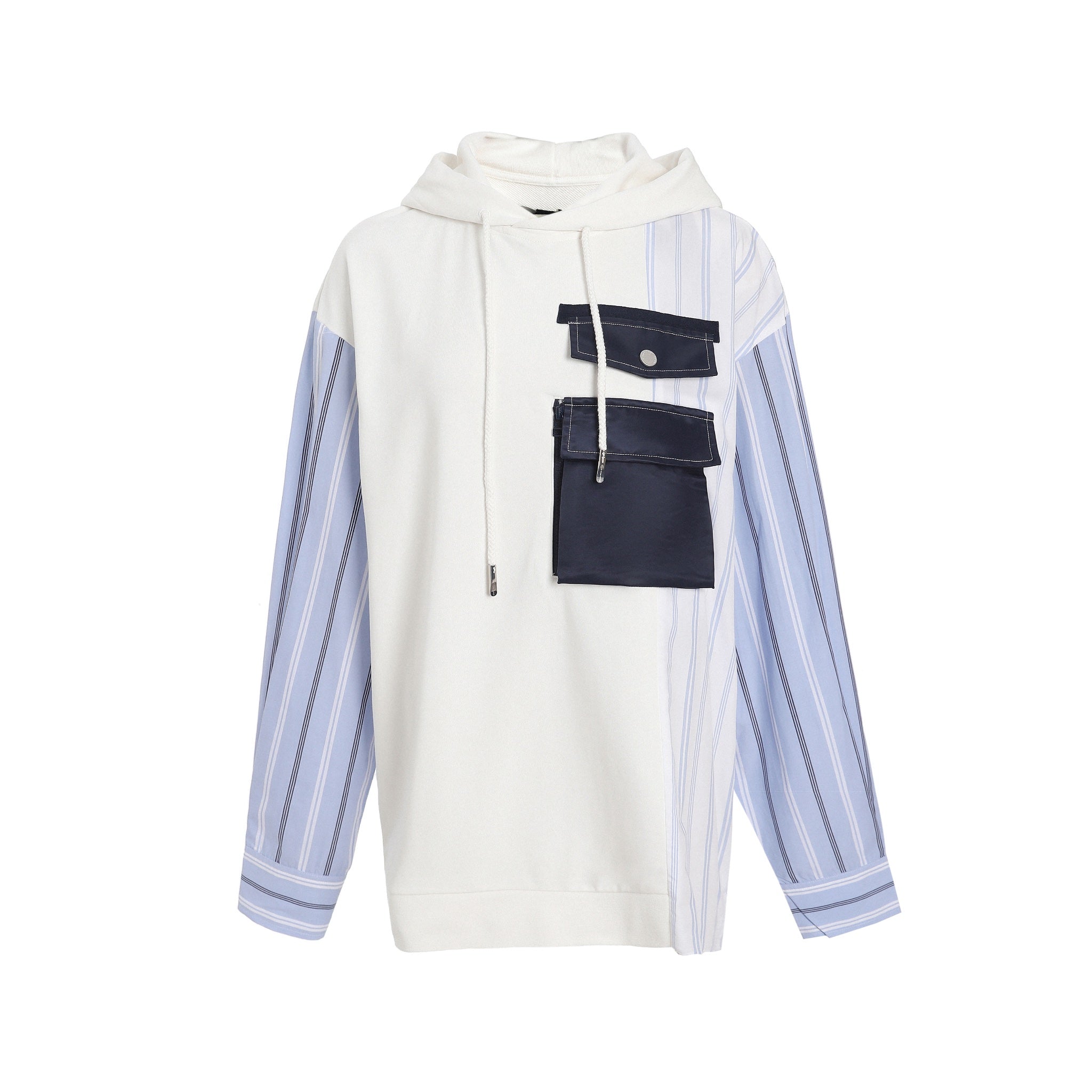 FENGCHEN WANG Jersey Shirting Panelled Hoodie | MADA IN CHINA