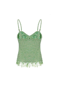 KNIT CLUB 1990™ KAI Green Floral Camisole Top | MADA IN CHINA
