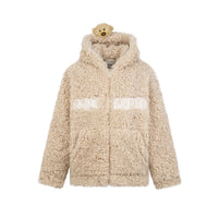 13DE MARZO Khaki Bear Fuzzy Hoodie Coat | MADA IN CHINA
