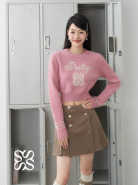 SOMESOWE Khaki Button Pleated Short Skirt | MADA IN CHINA