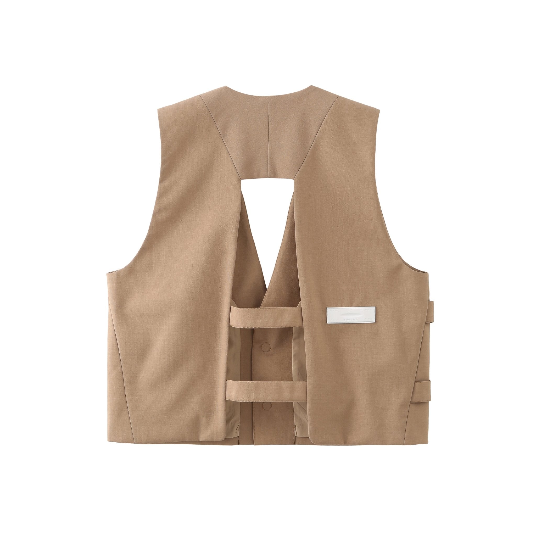 ROARINGWILD Khaki Magnet Buckle Vest | MADA IN CHINA