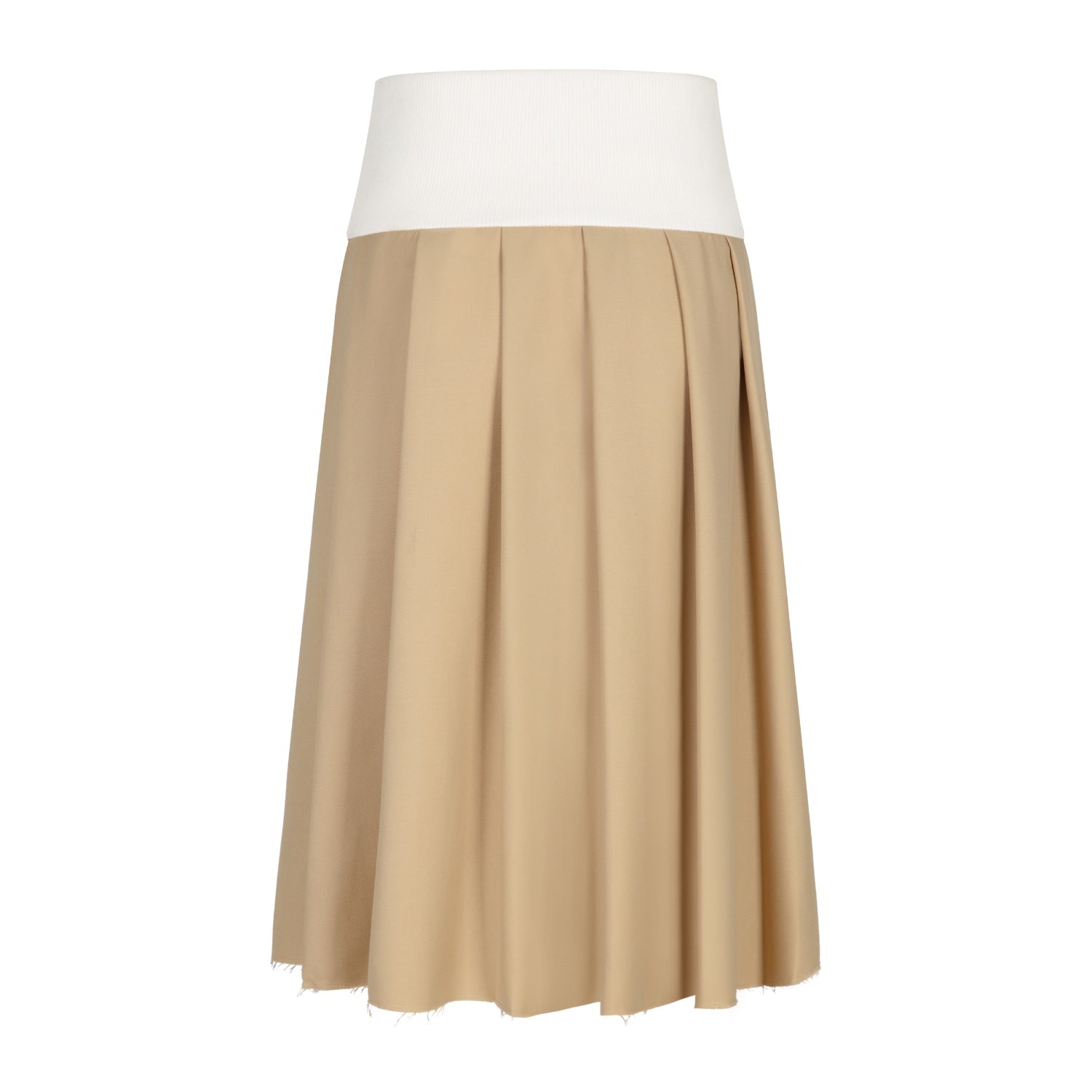 HERLIAN Khaki Mid-length Pleated Skirt | MADA IN CHINA