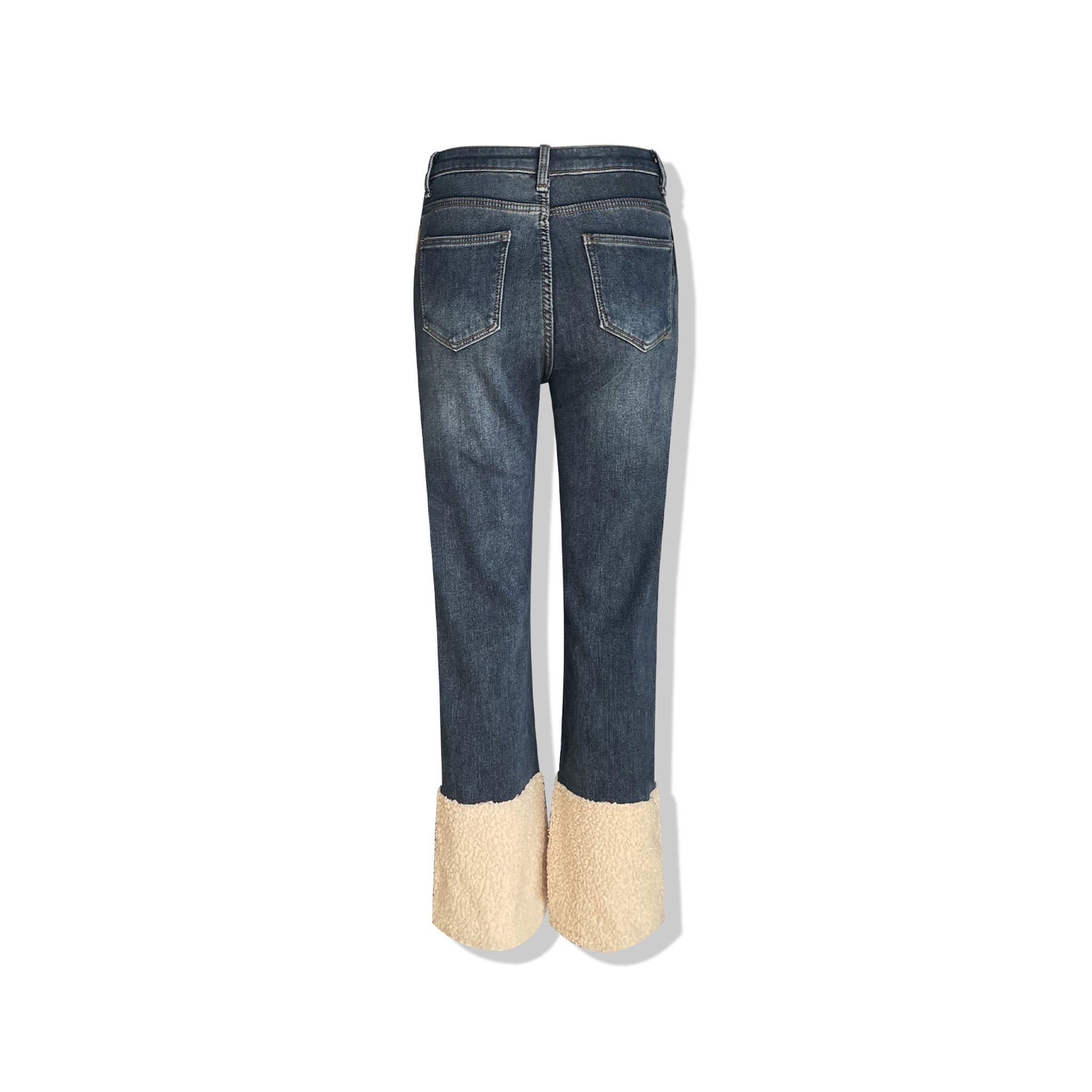 AIMME SPARROW Lambswool Paneled Fleece Jeans | MADA IN CHINA