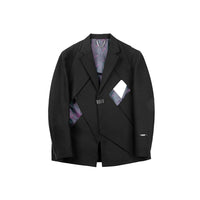 Unawares Laminated Cut Out Custom Adjustable Button Suit Black | MADA IN CHINA