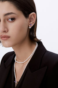 LOST IN ECHO Large OT Chain Pearl Necklace Silver | MADA IN CHINA