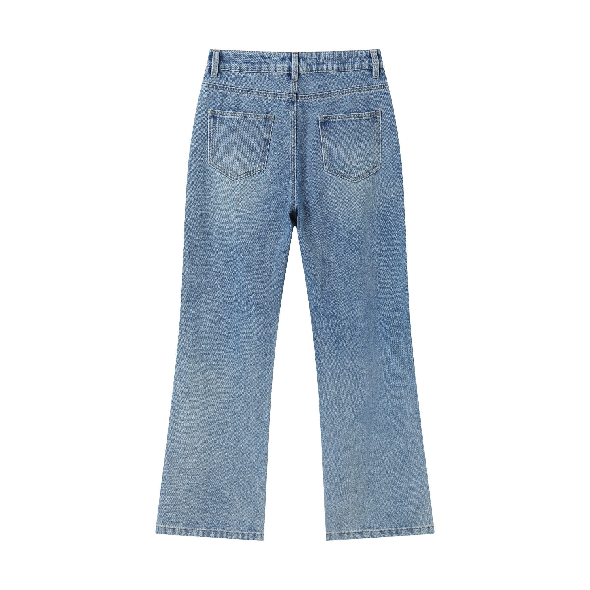 ANDREA MARTIN Light Blue Cookie Decoration Rubbed Jeans | MADA IN CHINA