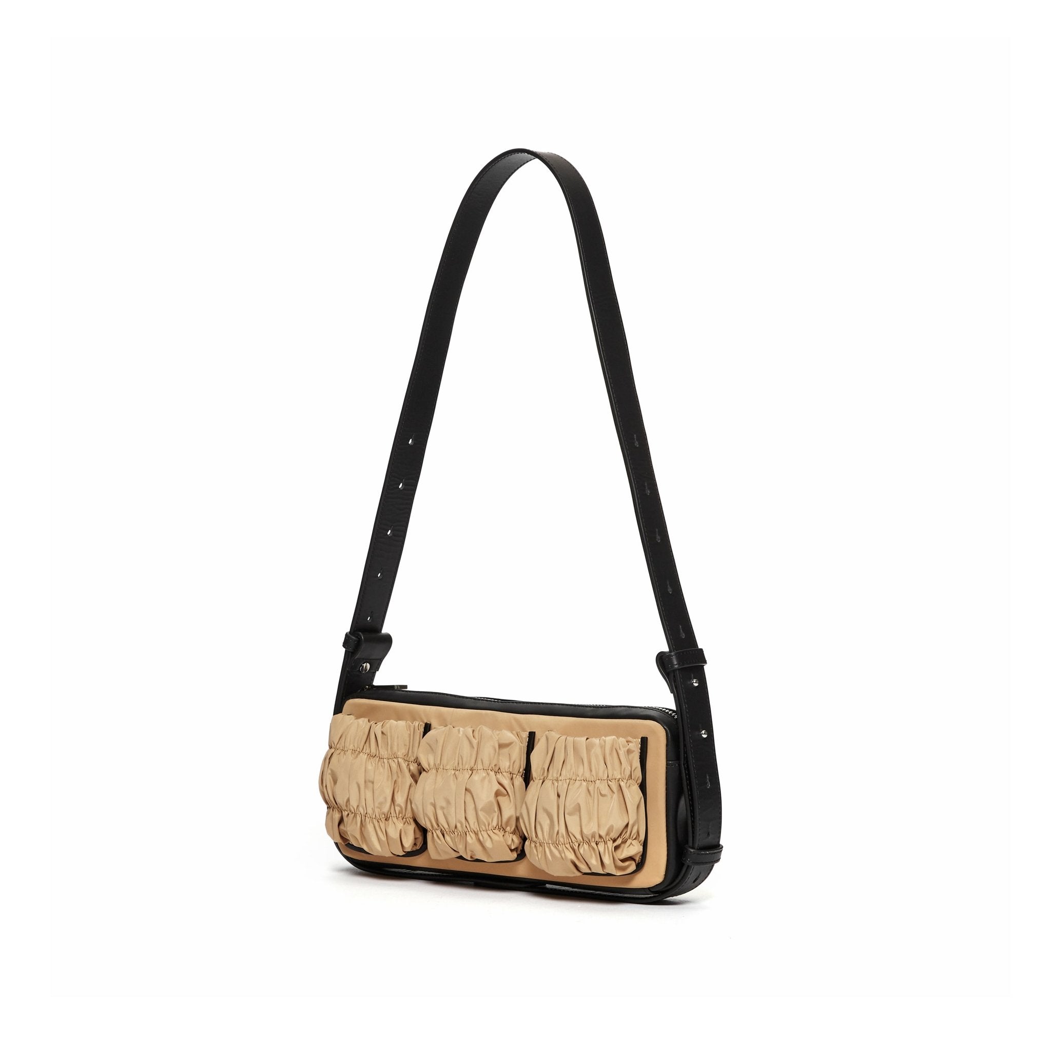 LOST IN ECHO Light Brown Flower Bud Pleated Cross-body Mobile Phone Bag | MADA IN CHINA