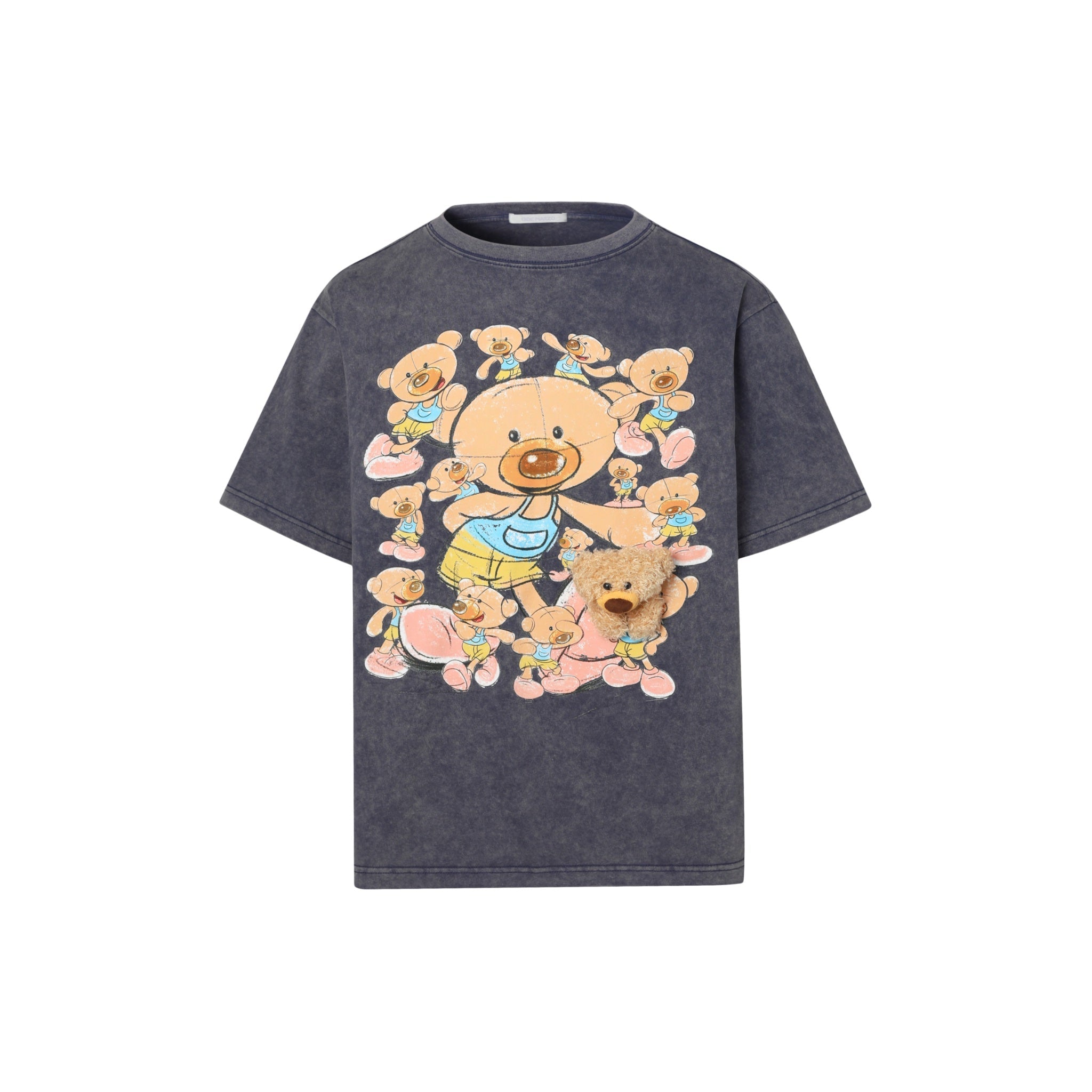 13 DE MARZO Little Bear Collection Washed Illustration T-shirt Purple | MADA IN CHINA