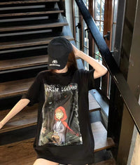 CHARLIE LUCIANO Little Red Riding Hood Print Tee Black | MADA IN CHINA