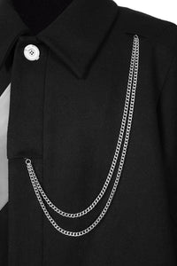 C2H4 Long Coat With Silk Ribbon and Double Chains | MADA IN CHINA