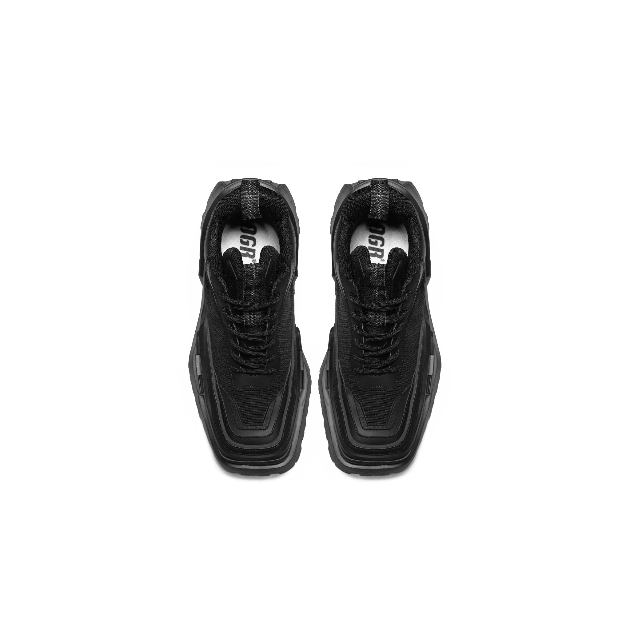 OGR MECHA Fashion Series Square-Toe Derby Shoes Black | MADA IN CHINA