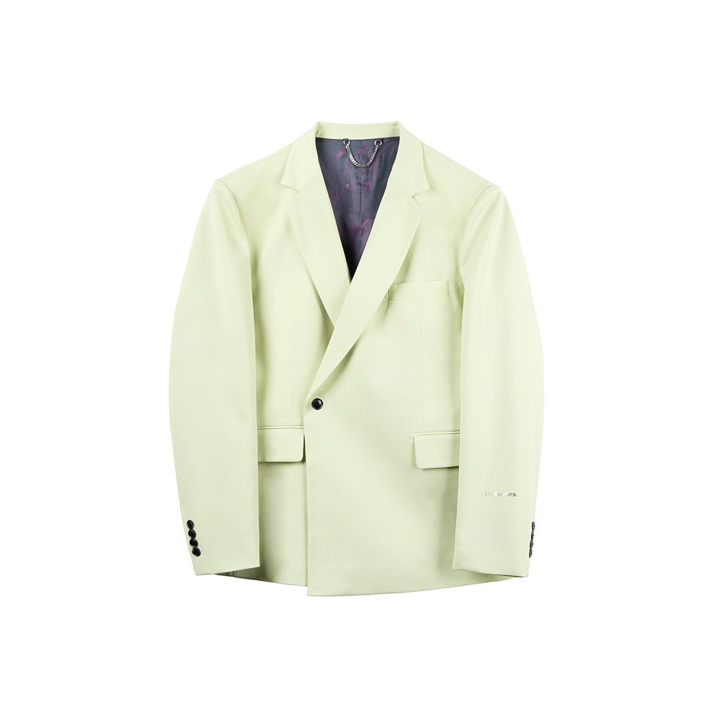 Unawares Metal Chain Classic Double Breasted Suit Avocado Green | MADA IN CHINA