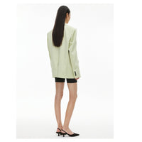 Unawares Metal Chain Classic Double Breasted Suit Avocado Green | MADA IN CHINA