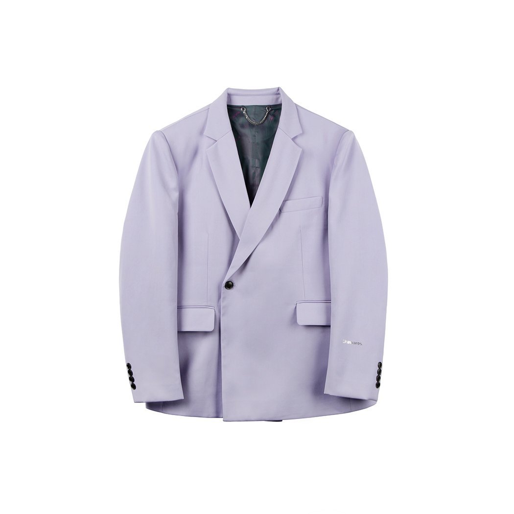 Unawares Metal Chain Classic Double Breasted Suit Purple | MADA IN CHINA