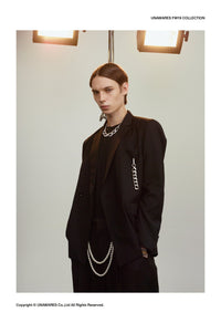 Unawares Metal Chain Double Breasted Suit Black | MADA IN CHINA