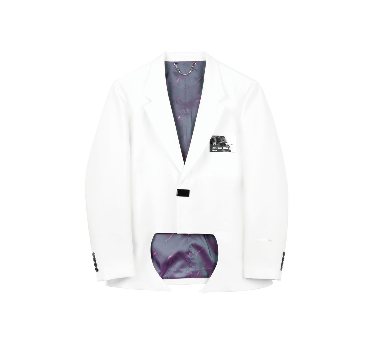 Unawares Metal Credit Card Single Breasted Suit White | MADA IN CHINA