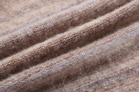 SOMESOWE Mixed Stripe Lapel Sweater Brown | MADA IN CHINA