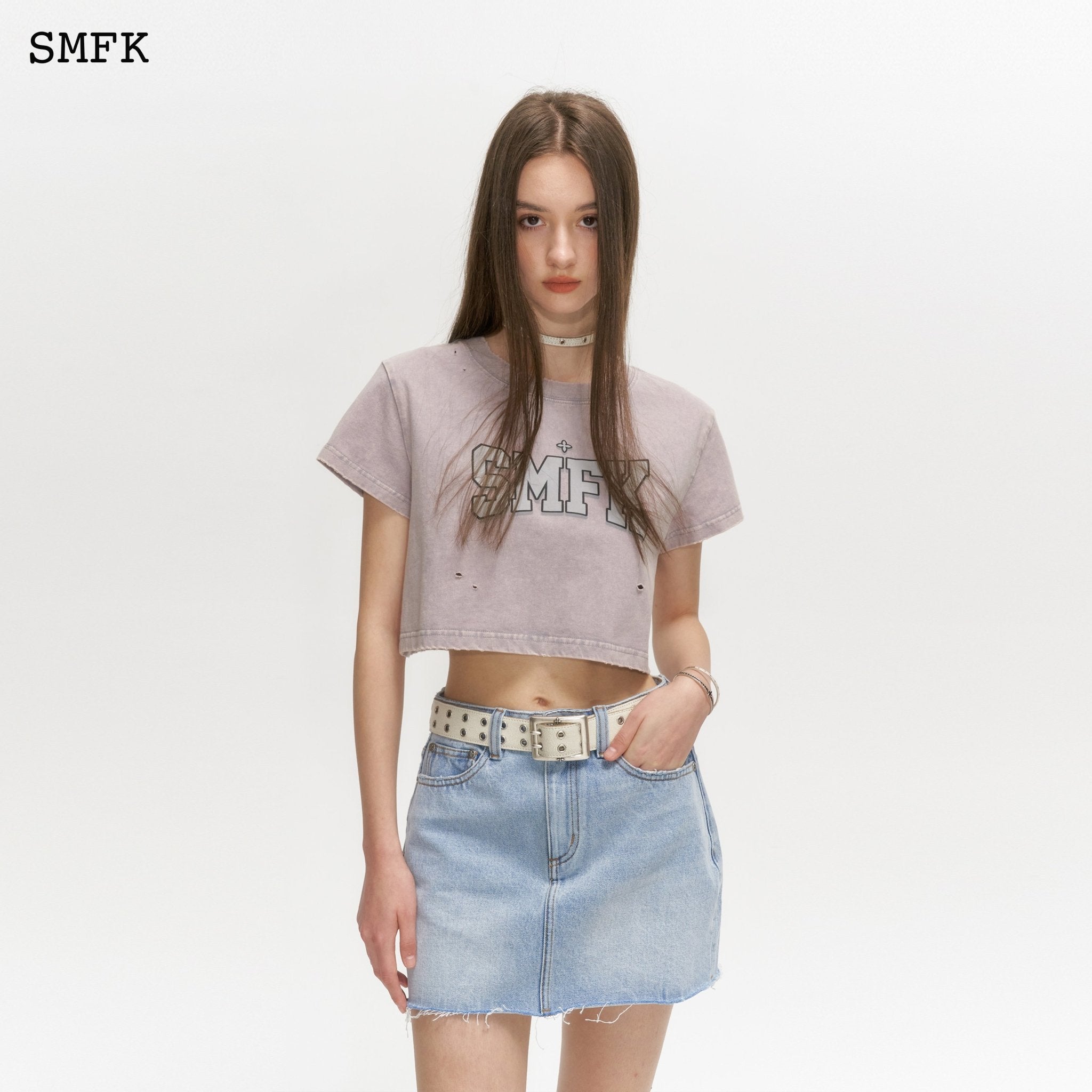 SMFK Model Light Grey Short T-shirt | MADA IN CHINA