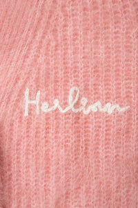 HERLIAN Mohair Pink Signature Cardigan | MADA IN CHINA