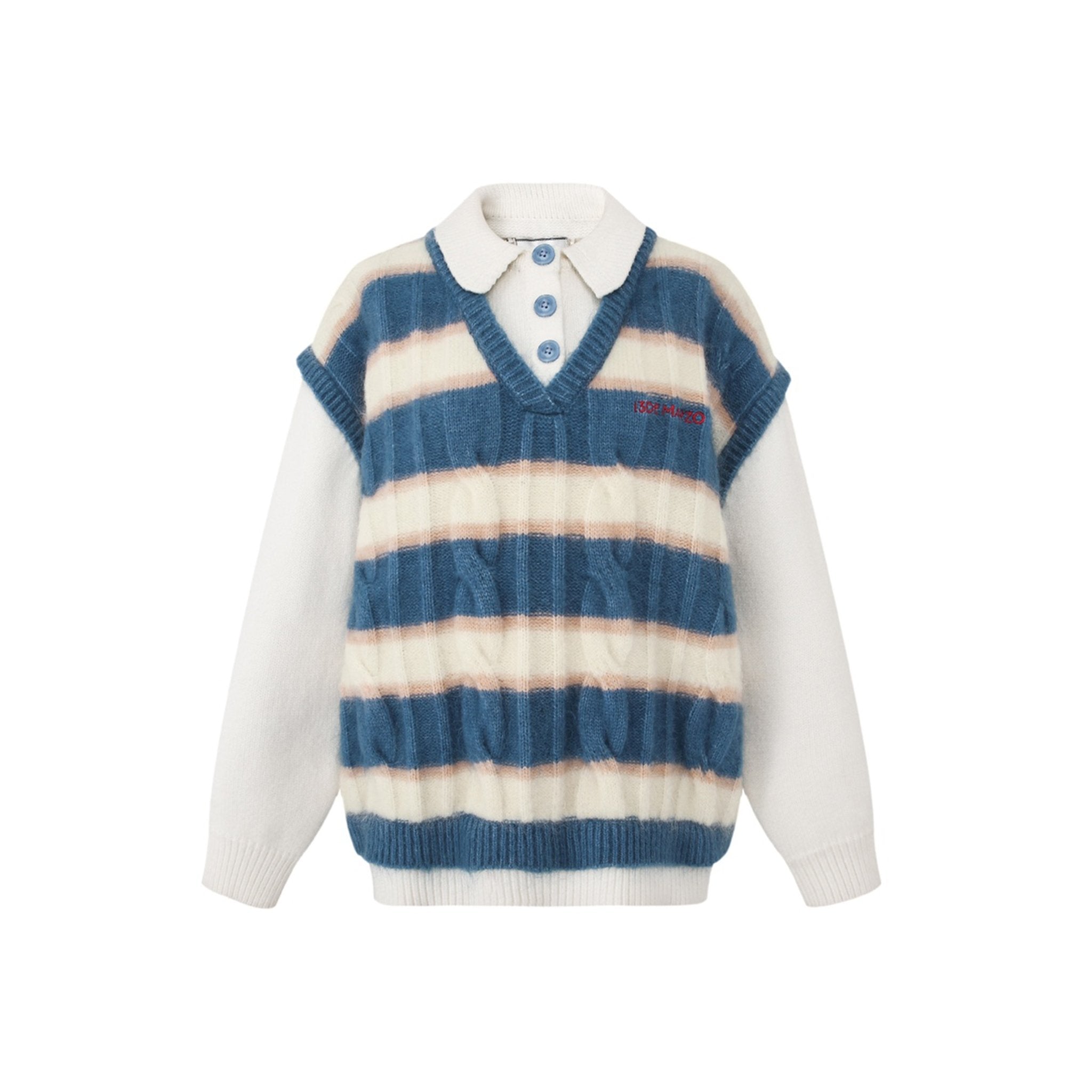 13 DE MARZO Mohair Stripe Sweater Allure | MADA IN CHINA