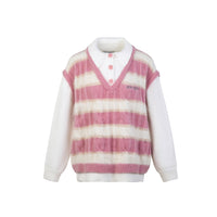 13 DE MARZO Mohair Stripe Sweater Pink Icing | MADA IN CHINA
