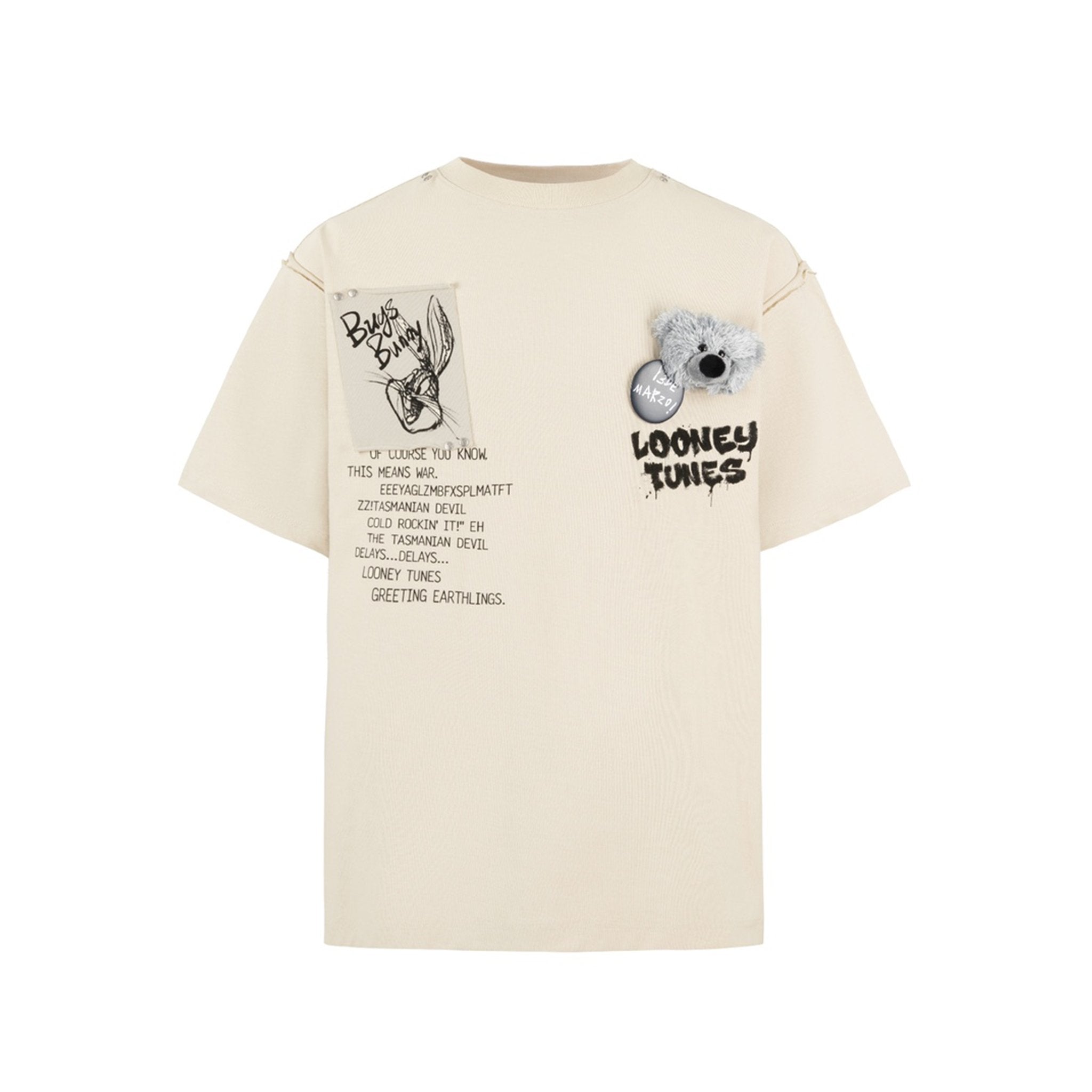 13DE MARZO Moonbeam Bugs Bunny Sketch T-Shirt | MADA IN CHINA