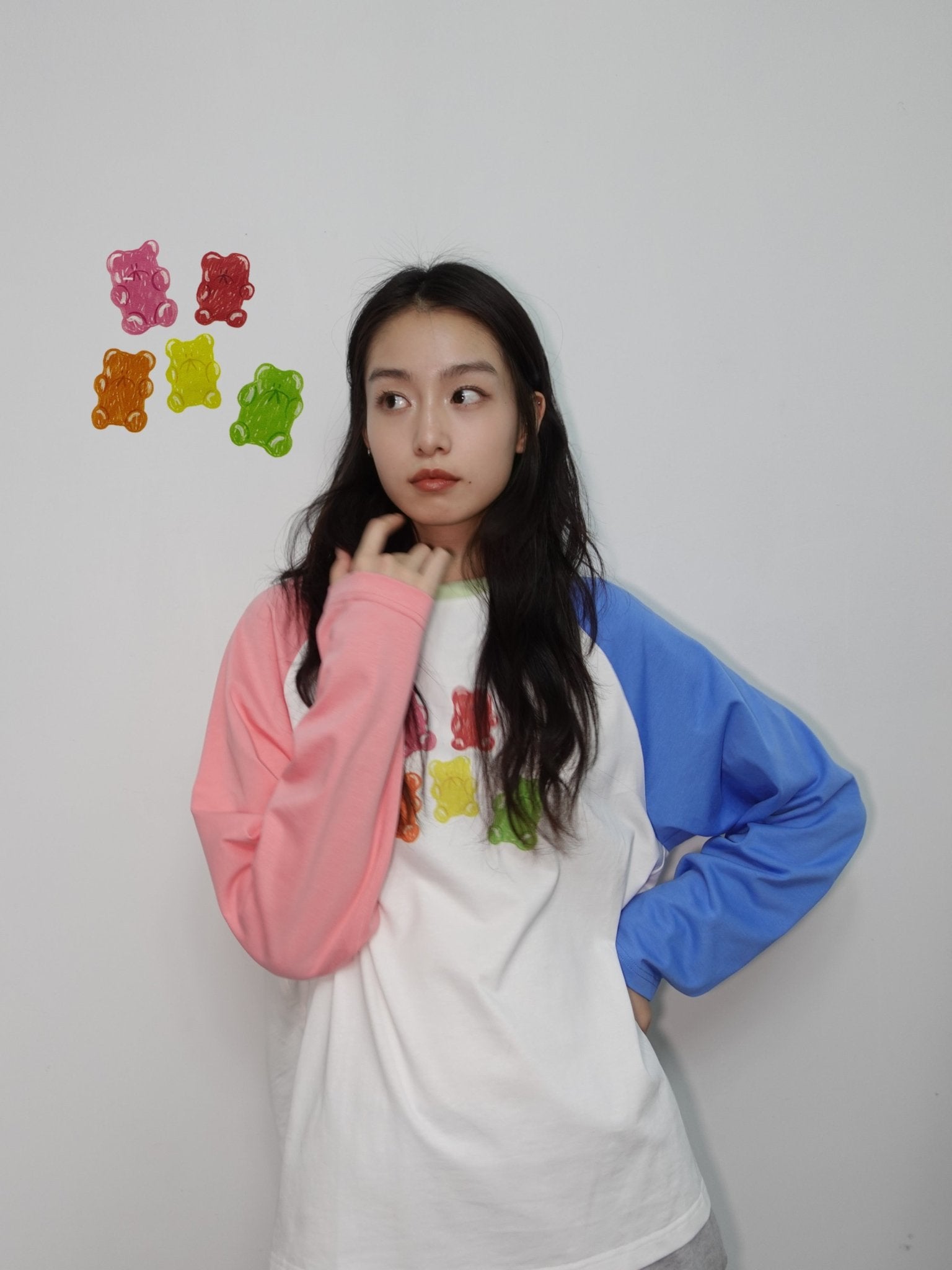 Alexia Sandra Multi-color Gummy Bears Long Sleeve T-shirt | MADA IN CHINA