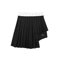 UNAWARES Multi-layer Structure LOGO Print Waist Lining Pleated Skirt | MADA IN CHINA