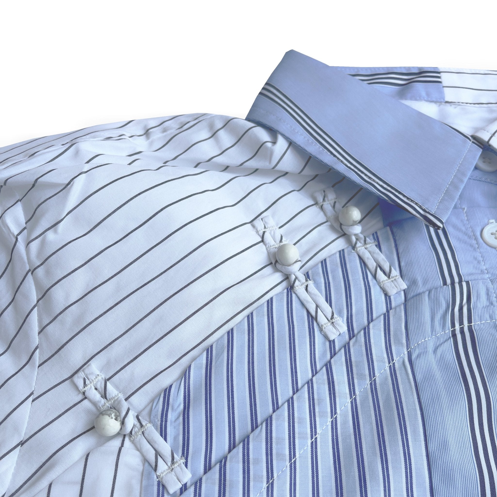 FENGCHEN WANG Multi Stripe Patchwork Shirt | MADA IN CHINA