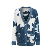 STAFFONLY Navy Blue Mohair Cardigan | MADA IN CHINA