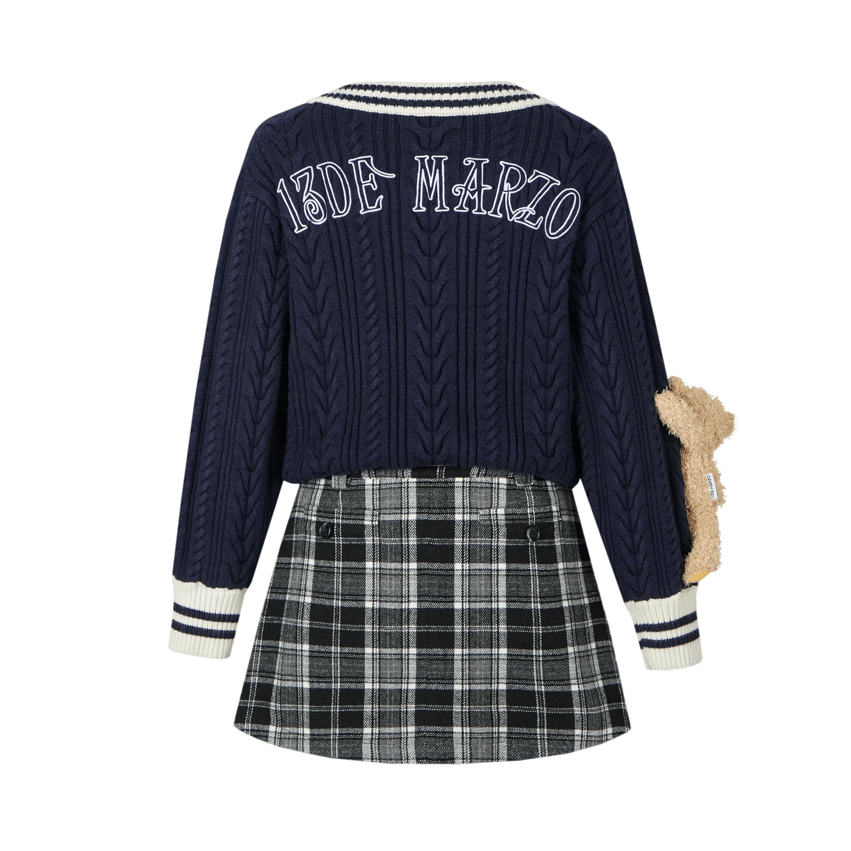 13DE MARZO Navy Blue One Piece Sweater Skirt | MADA IN CHINA