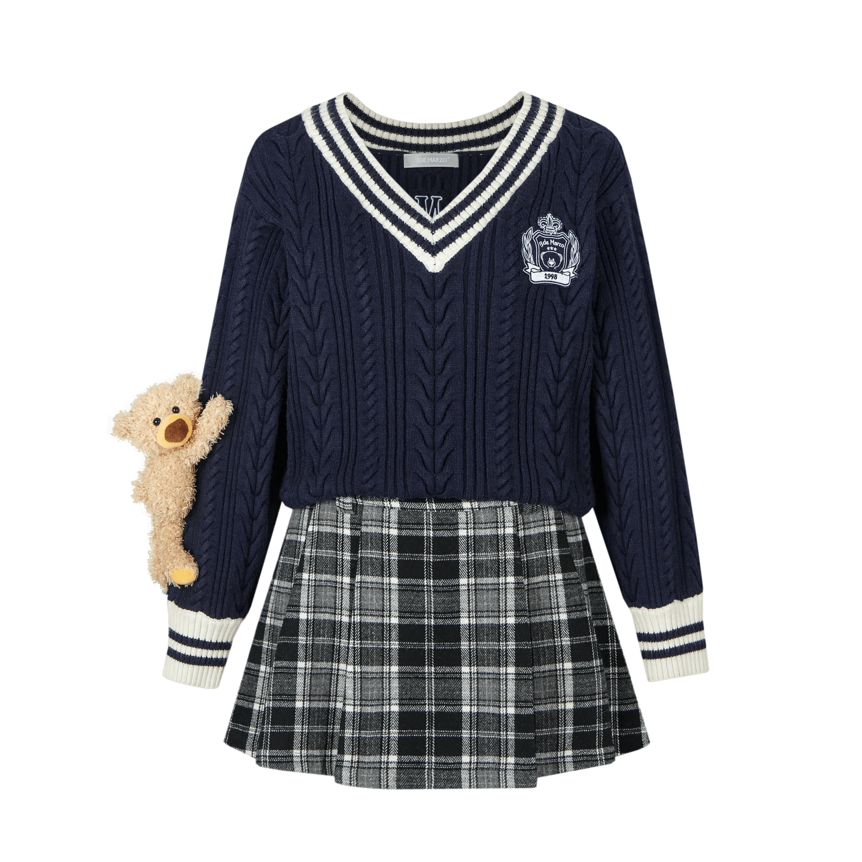 13DE MARZO Navy Blue One Piece Sweater Skirt | MADA IN CHINA